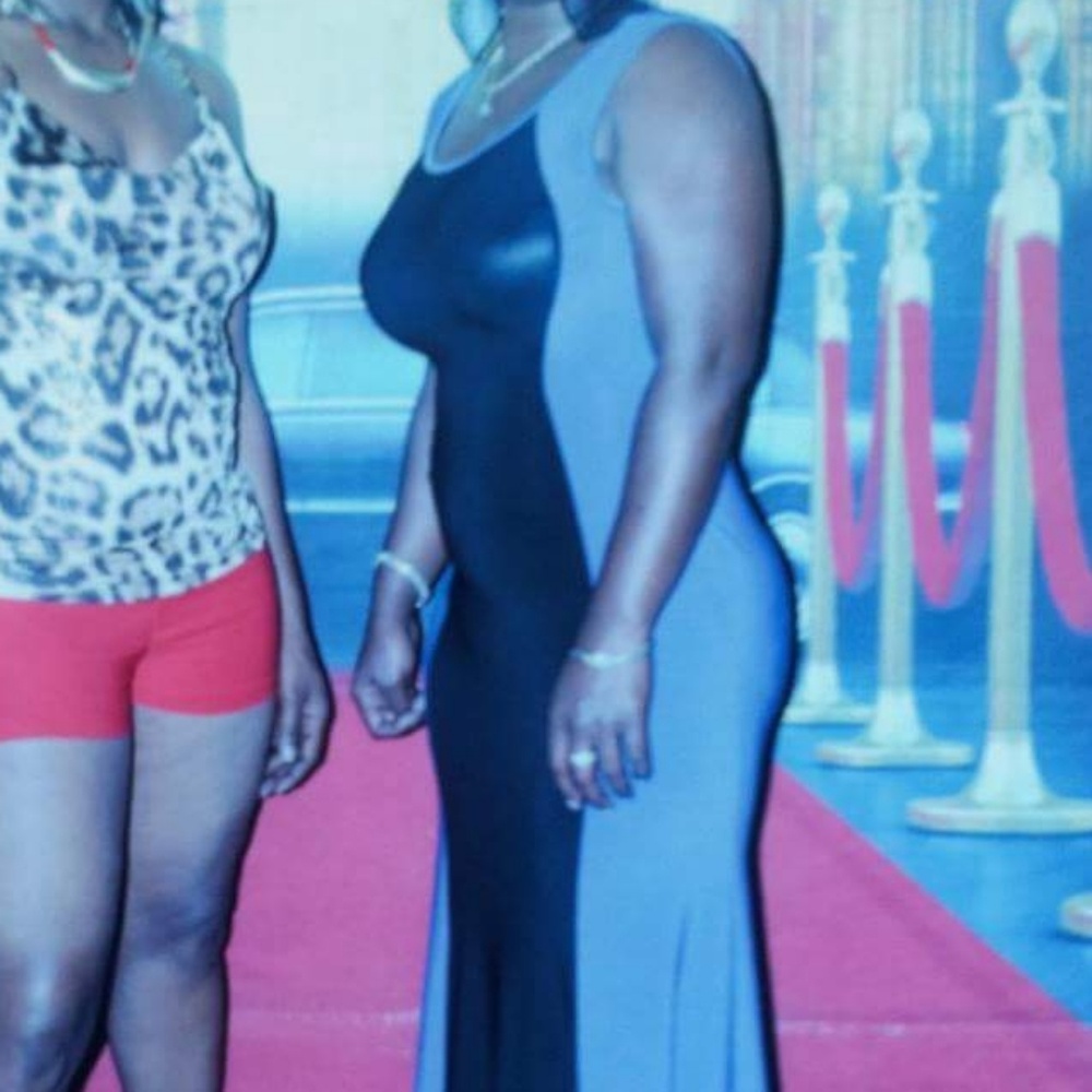 Multi black and blue dress